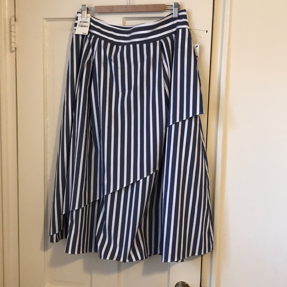 Nordstrom Halogen X Atlantic-Pacific Ruffle Stripe A Line Skirt